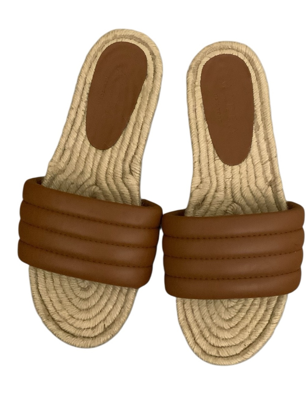Marea New York Padded Espadrille Leather Brown Sandals size 40/9-9.5